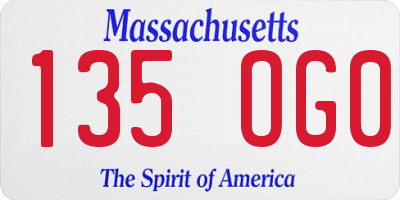 MA license plate 135OG0