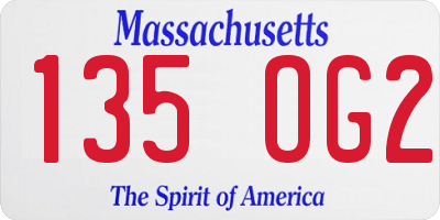 MA license plate 135OG2