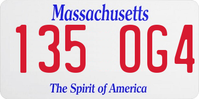 MA license plate 135OG4