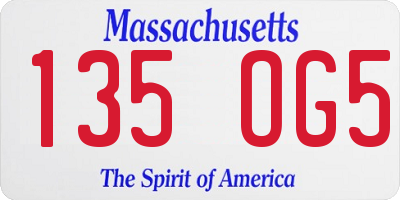 MA license plate 135OG5