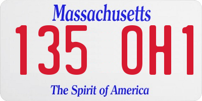 MA license plate 135OH1