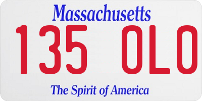 MA license plate 135OL0