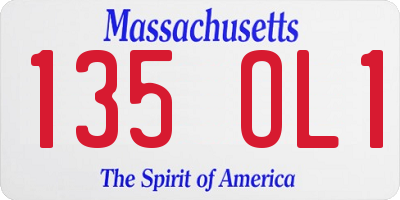 MA license plate 135OL1