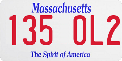 MA license plate 135OL2