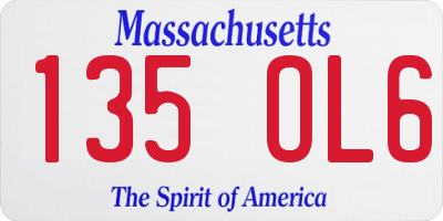 MA license plate 135OL6