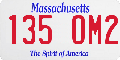 MA license plate 135OM2