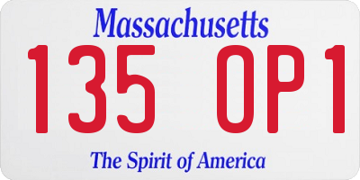 MA license plate 135OP1