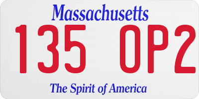 MA license plate 135OP2