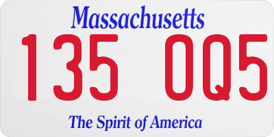 MA license plate 135OQ5