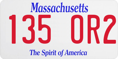 MA license plate 135OR2