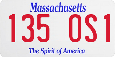 MA license plate 135OS1