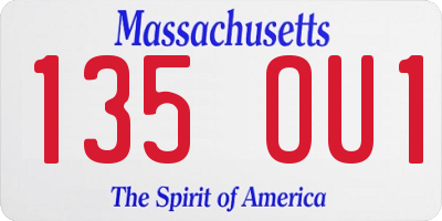 MA license plate 135OU1