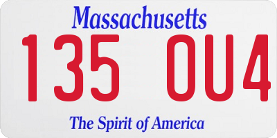 MA license plate 135OU4