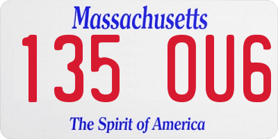 MA license plate 135OU6