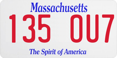 MA license plate 135OU7