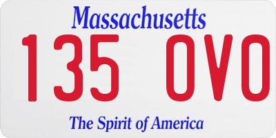 MA license plate 135OV0