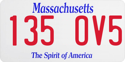 MA license plate 135OV5