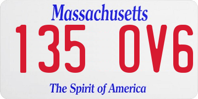 MA license plate 135OV6