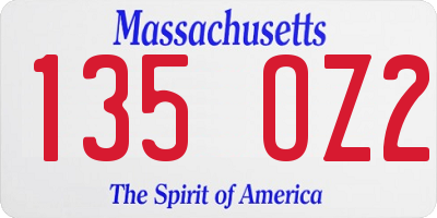 MA license plate 135OZ2