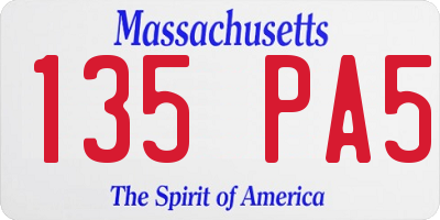 MA license plate 135PA5