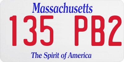 MA license plate 135PB2