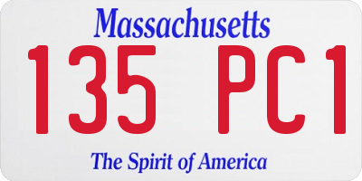 MA license plate 135PC1