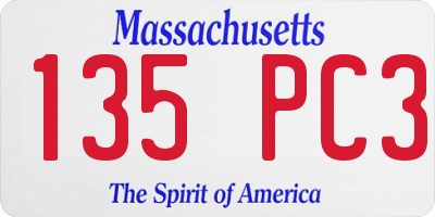 MA license plate 135PC3