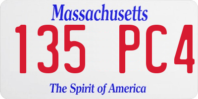 MA license plate 135PC4
