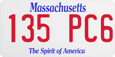 MA license plate 135PC6