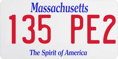 MA license plate 135PE2