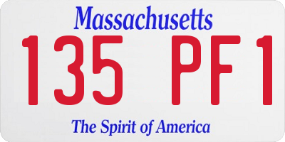 MA license plate 135PF1