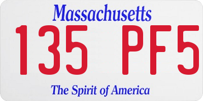 MA license plate 135PF5