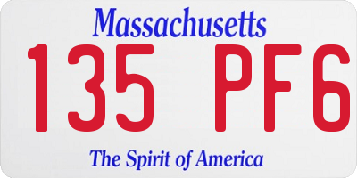 MA license plate 135PF6
