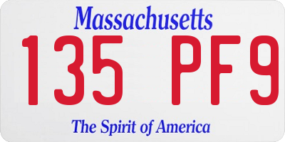 MA license plate 135PF9