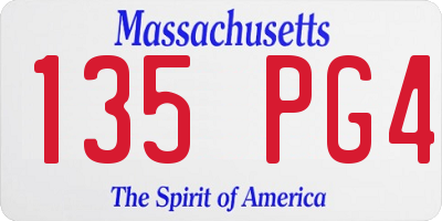 MA license plate 135PG4