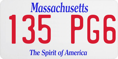 MA license plate 135PG6