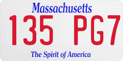 MA license plate 135PG7
