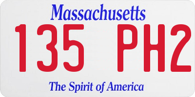 MA license plate 135PH2