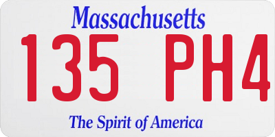 MA license plate 135PH4