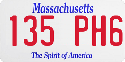 MA license plate 135PH6