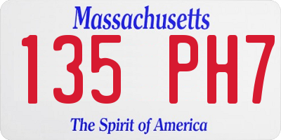 MA license plate 135PH7