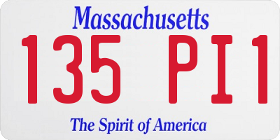 MA license plate 135PI1