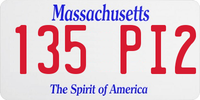MA license plate 135PI2