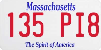 MA license plate 135PI8