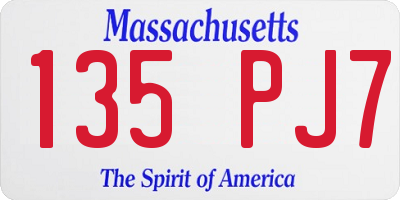 MA license plate 135PJ7