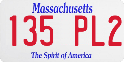 MA license plate 135PL2