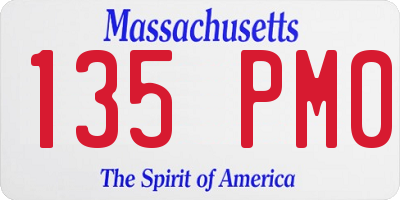 MA license plate 135PM0
