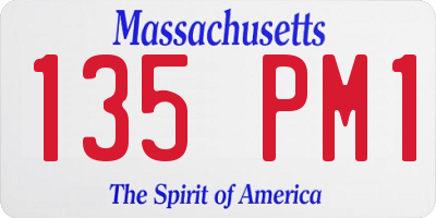 MA license plate 135PM1