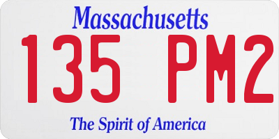 MA license plate 135PM2