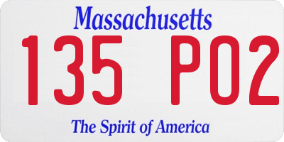 MA license plate 135PO2
